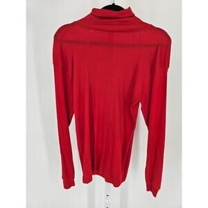 Vintage Campus Womens Sz XL Turtleneck Long Sleeve Knit T Shirt Solid Red